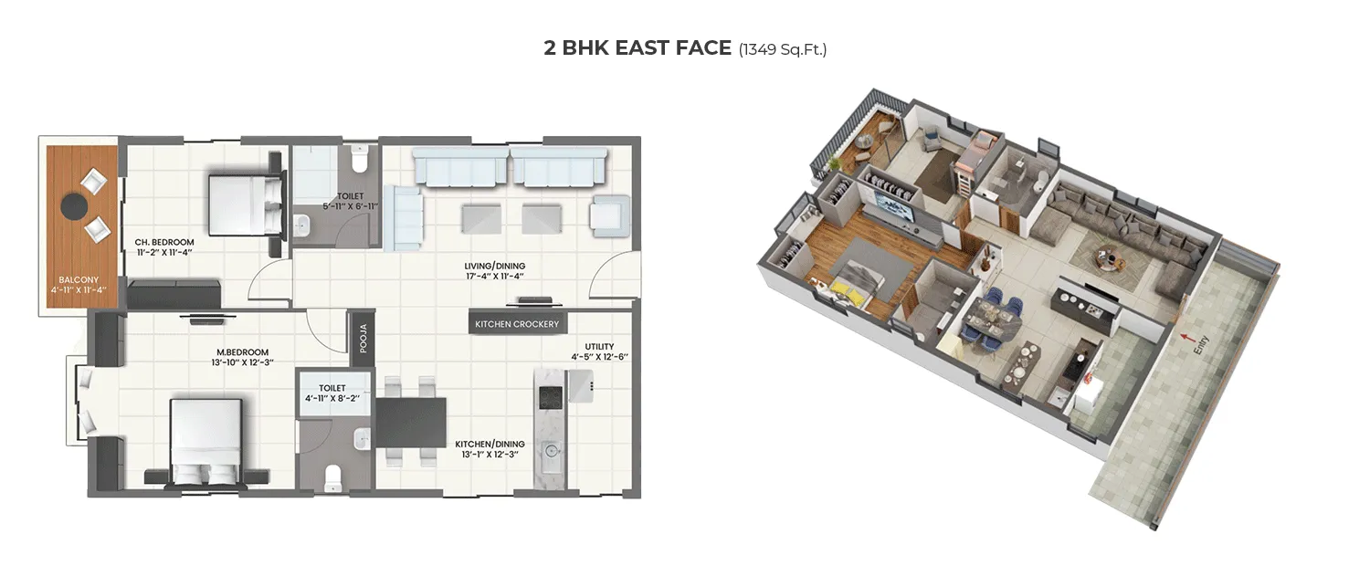 2 BHK East